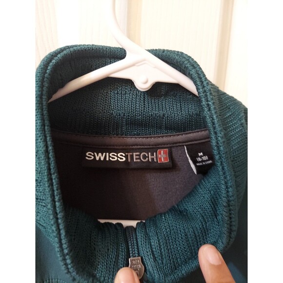 Swiss Tech Women's Front zip Jacket Teal Rain  Pockets Medium - Picture 3 of 10